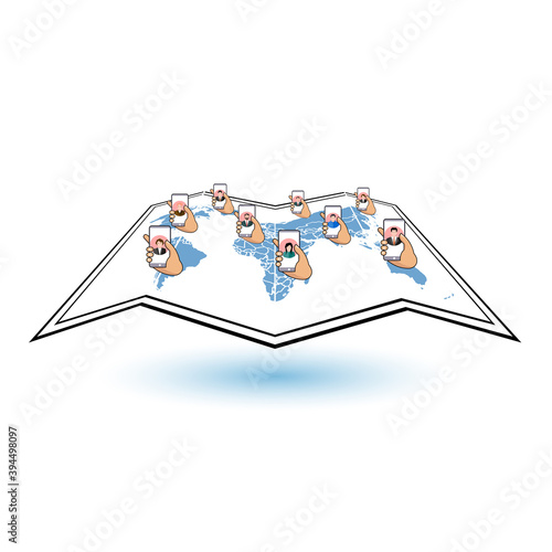 Communities on social networks vector illustration