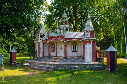 Vászonkép Hans Christian Andersen pictoresque fairytale in Odense park