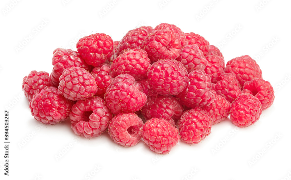 heap of raspberries isolated on white background heap of raspberries isolated on white background