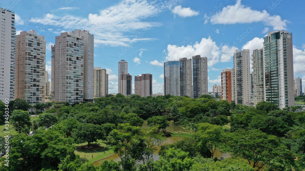 Panoramic view of Flamboyant Park in Goiania, Goias State, Brazil 