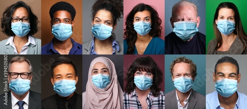 Beautiful people wearing a mouth mask