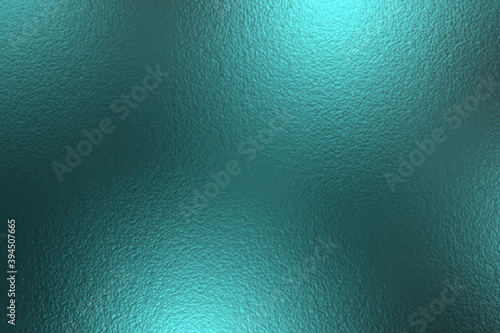 Abstract background on Tidewater Green color. Trendy color of the year 2021. Swatch background сoloring in trend color. Metallic effect sparkle texture foil. Backdrop glitter design for prints. Vector