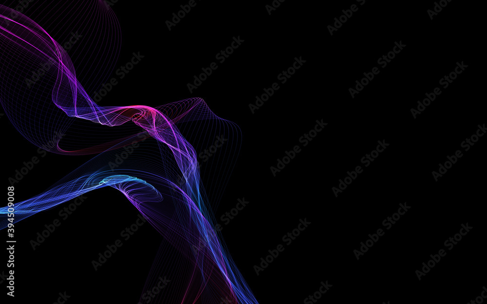 Dark abstract background with a glowing abstract waves Dark abstract background with a glowing abstract waves