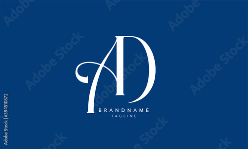 Alphabet letters Initials Monogram logo AD, DA, A and D
