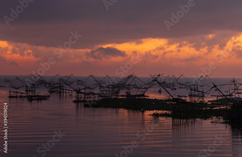 Sunrise in the morning at Phatthalung, Thailand