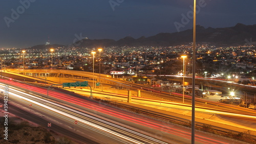 Highway i10 El Paso overlooking Juarez photo