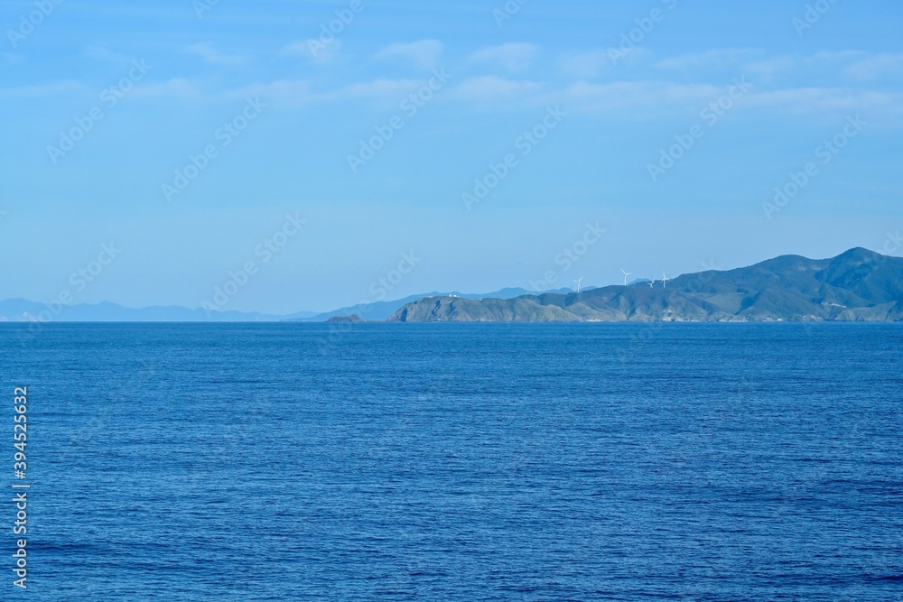津軽海峡の船上から見る龍飛岬の情景＠青森県