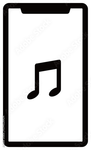 スマートフォンのベクターイラスト　音符アイコン