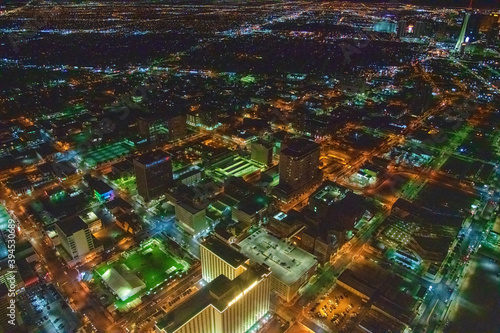 Canvas Print LAS VEGAS - JUNE 30, 2018: Aerial view of The Strip at night