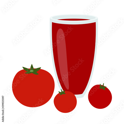 A glass of tomato juice. Healthy food. 