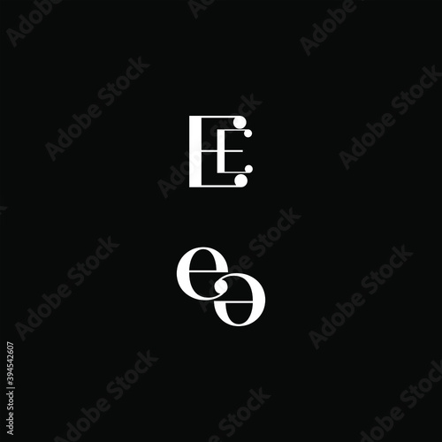 E E letter logo abstract design on black color background, ee monogram