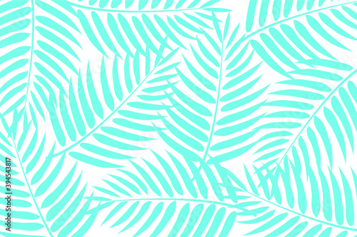 Light Blue Palm Leaves Background Vector Illustration