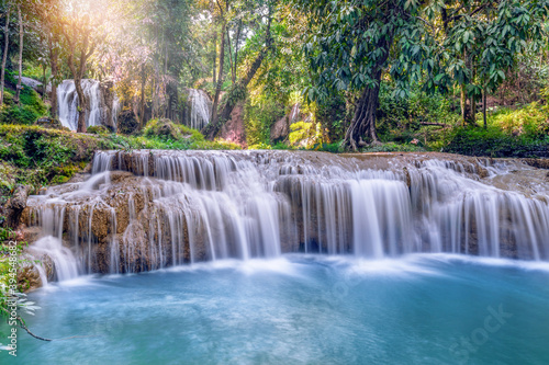 Thansawan waterfalls in tropical rainforest in Doi Phu Nang National Park, Phayao province, Thailand.