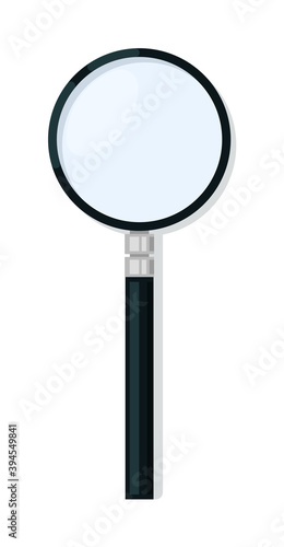 Cartoon magnifying glass loupe isolated on white background