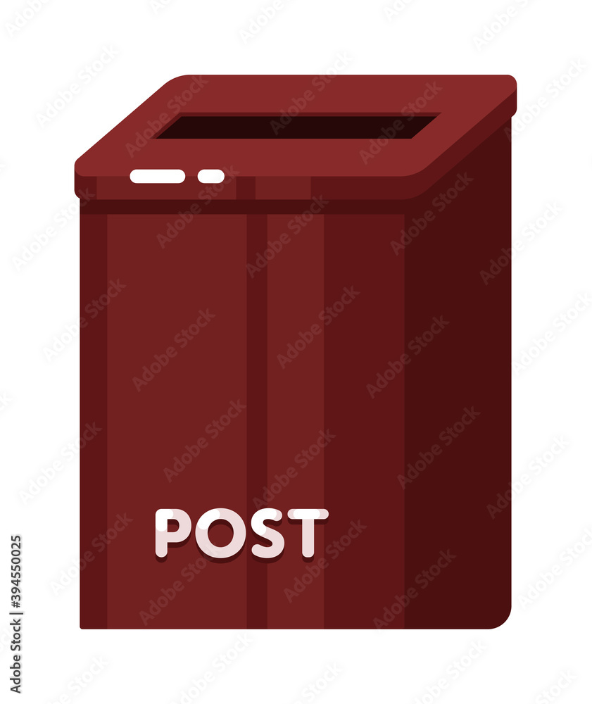 Vector metal postal letterbox isolated on white background Vector metal postal letterbox isolated on white background