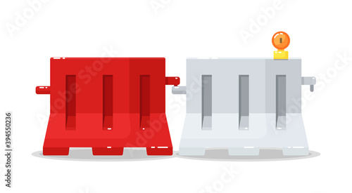 Road barrier block construction isolated on white background