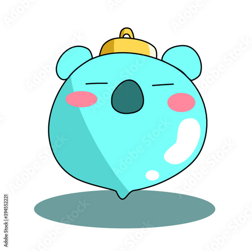 illustration of a Christmas ball koala