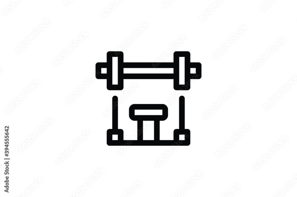 Gym Outline Icon - Weights Gym Outline Icon - Weights