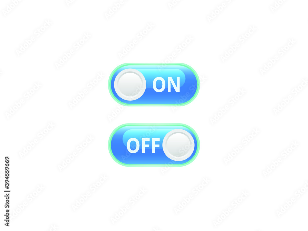ON OFF buttons Icon Vector illustration. blue web button symbol. on off ...
