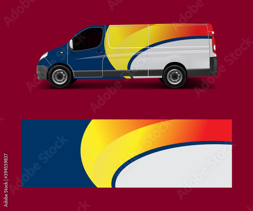cargo van wrap vector, Graphic abstract stripe designs for wrap branding vehicle
