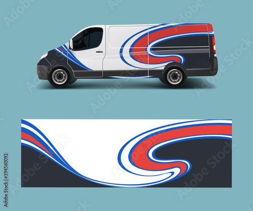 graphic abstract racing designs for vehicle Sticker vinyl wrap. Car decal vector