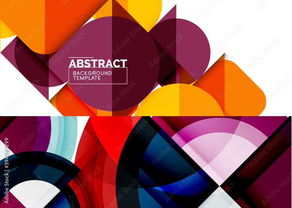 Set of two minimal geometric abstract backgrounds. Vector illustration for covers, banners, flyers and posters and other designs Set of two minimal geometric abstract backgrounds. Vector illustration for covers, banners, flyers and posters and other designs