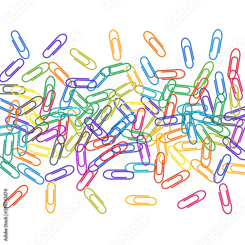 Stationary paperclips isolated on white background