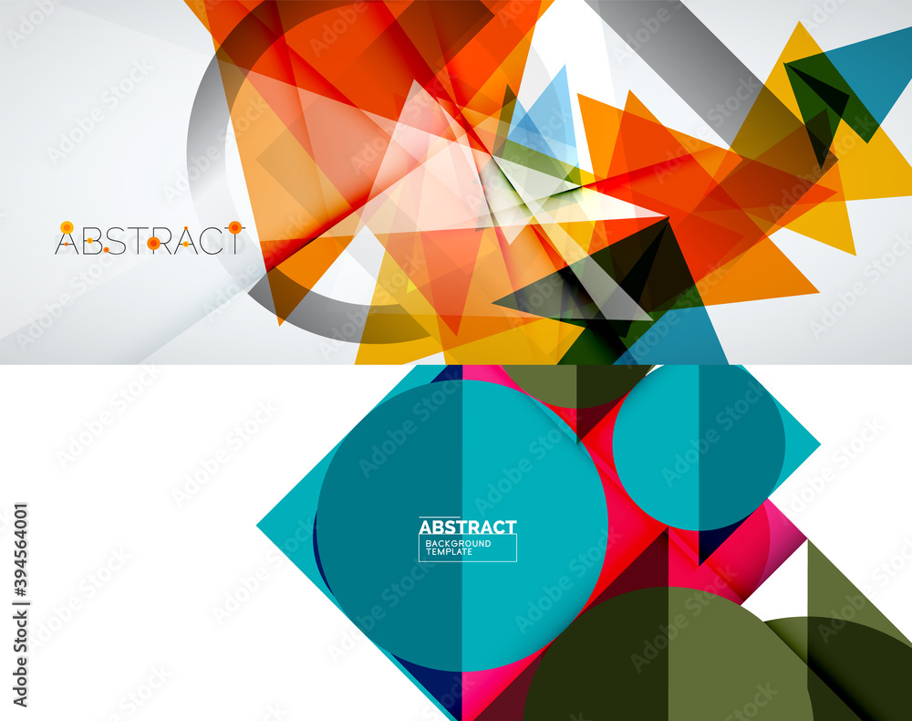Set of vector geometric backgrounds. Vector illustration for covers, banners, flyers and posters and other designs Set of vector geometric backgrounds. Vector illustration for covers, banners, flyers and posters and other designs
