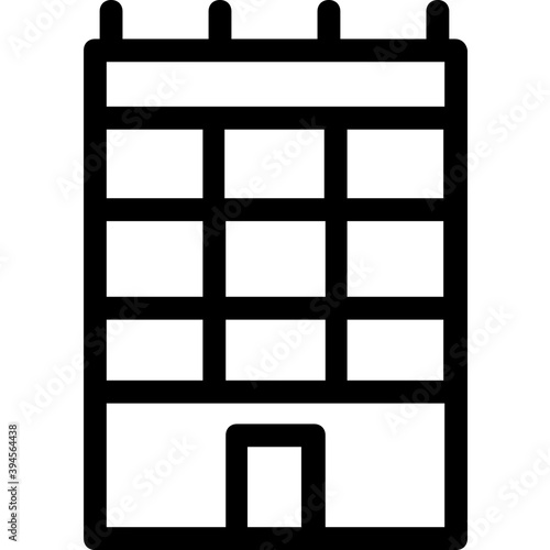  Building Line Vector Icon 