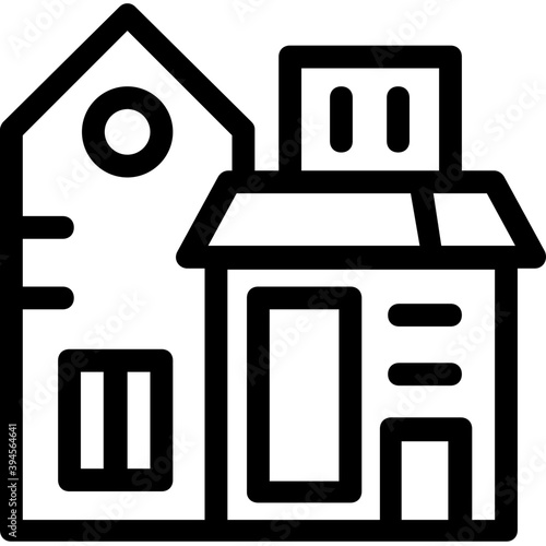 
Building Line Vector Icon
