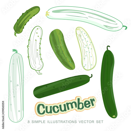 Cucumber and pickles vector set