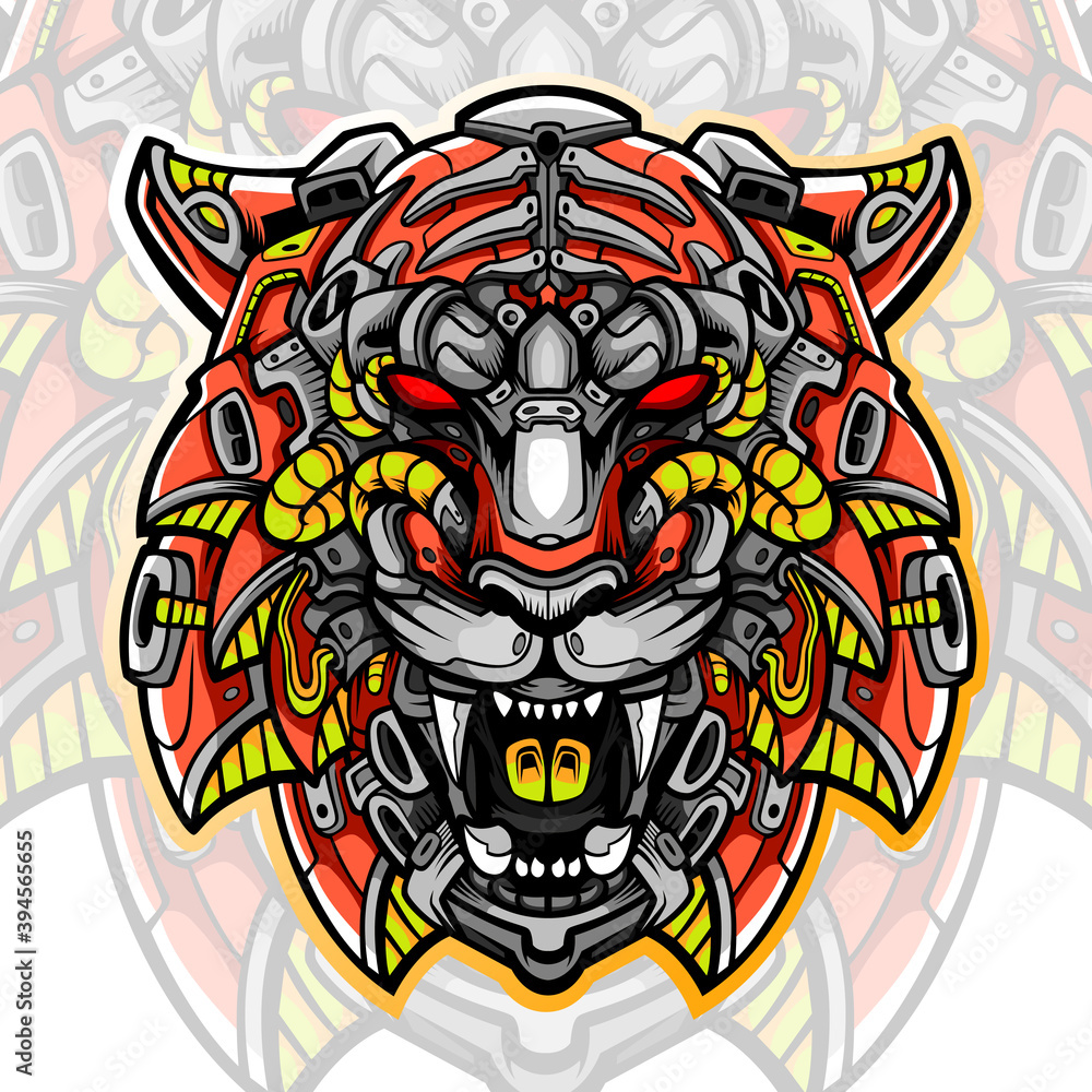 Tiger head mascot. esport logo design