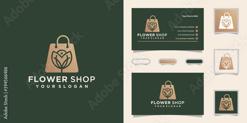 flower shop logo and business card