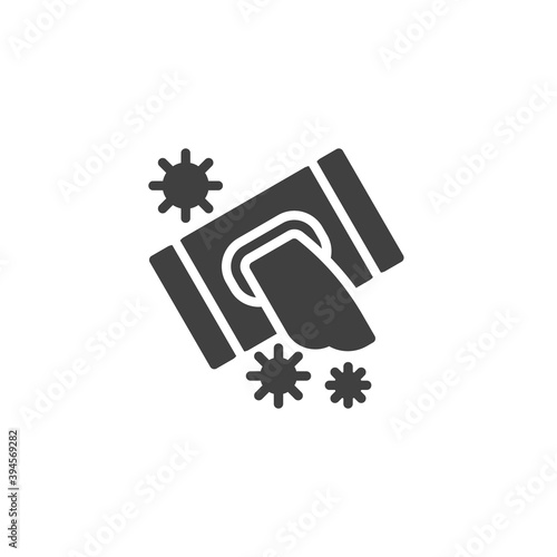 Antibacterial wipes vector icon. Wet napkin filled flat sign for mobile concept and web design. Alcohol wipes package glyph icon. Symbol, logo illustration. Vector graphics