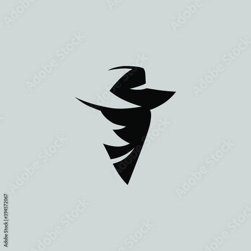 Cowboy masked outlaw portrait symbol on gray backdrop. Design element
