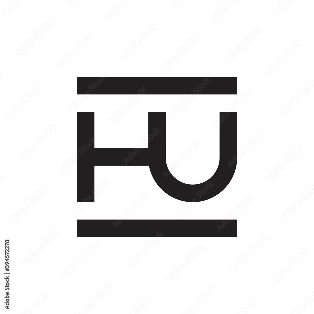 HU letter logo design vector HU letter logo design vector