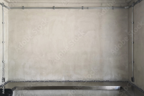 loft style concrete wall with metal pipe background