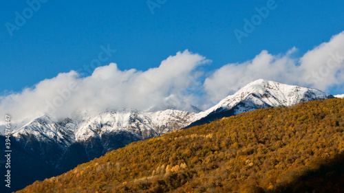 snow covered mountains