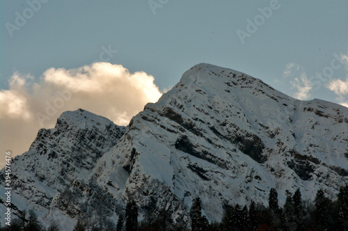 snow covered mountains