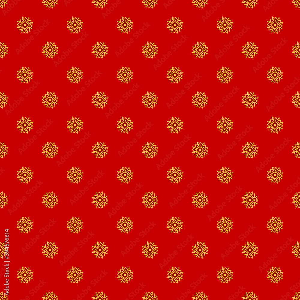 Simple flowers seamless pattern in ethnic style Simple flowers seamless pattern in ethnic style