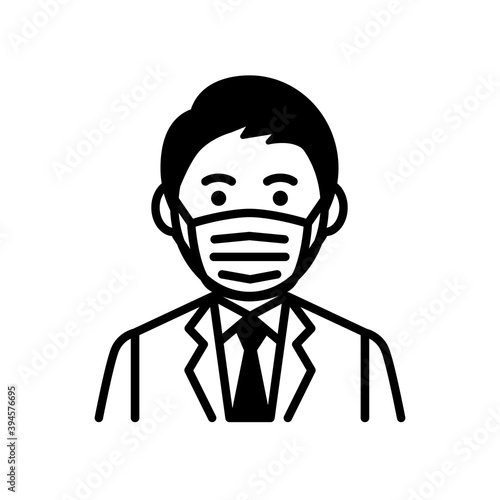 Man wearing medical mask. Vector illustration.