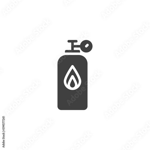 LPG gas bottle vector icon. filled flat sign for mobile concept and web design. Gas cylinder glyph icon. Symbol, logo illustration. Vector graphics