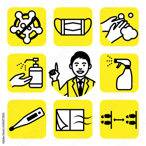Measures to prevent new coronavirus infection. Vector illustration.
