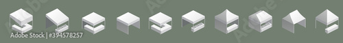 Set Tent trade event isometry, promotional outdoor advertising canopy mobile