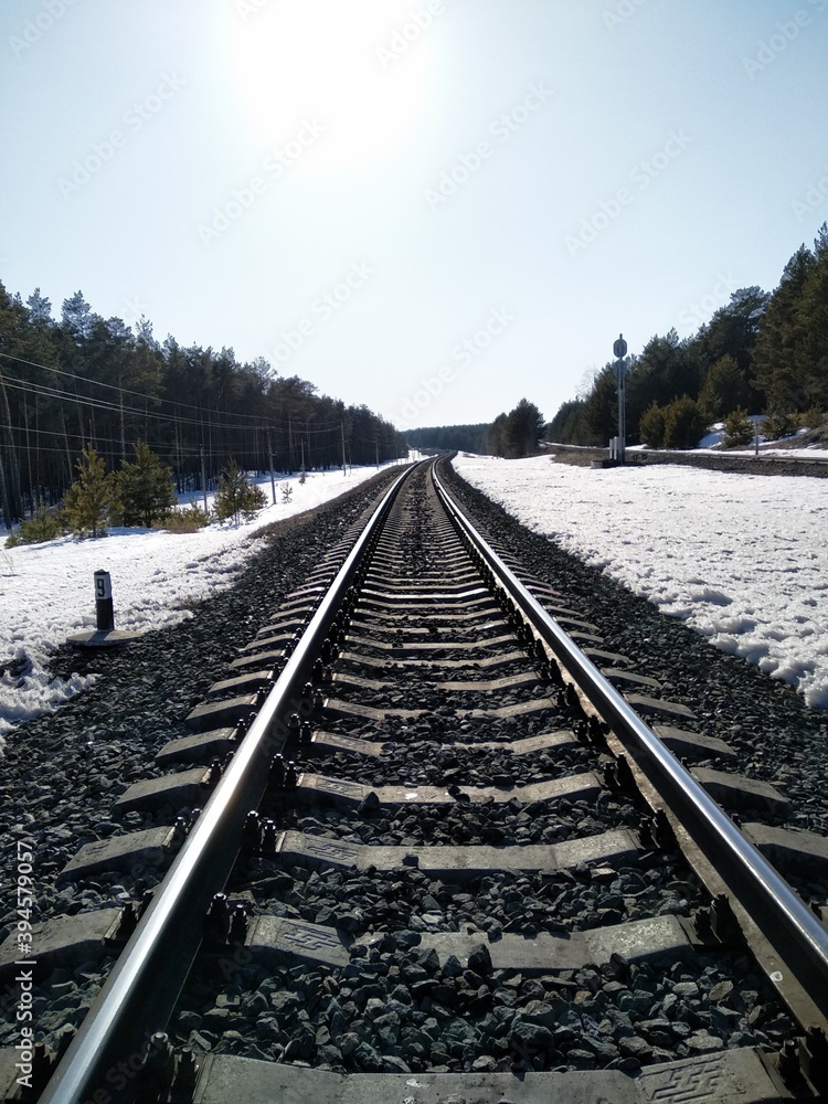 Fototapeta premium railway in the countryside