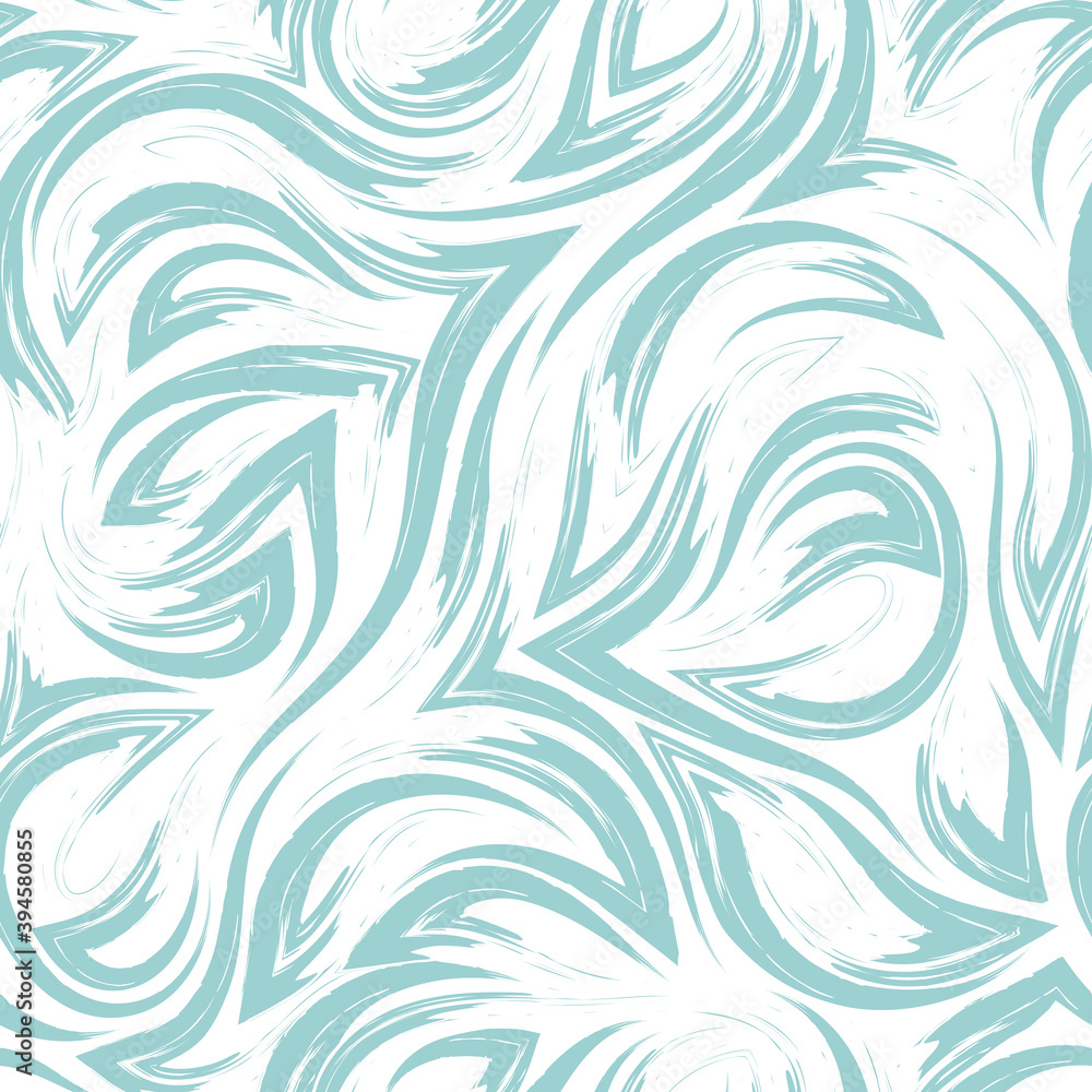 turquoise vector geometric seamless pattern from corners of flowing lines and waves isolated on white background.Water or sea flow texture turquoise vector geometric seamless pattern from corners of flowing lines and waves isolated on white background.Water or sea flow texture