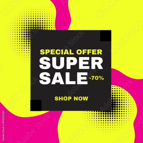 Super Sale banner. Abstract design. Special offer