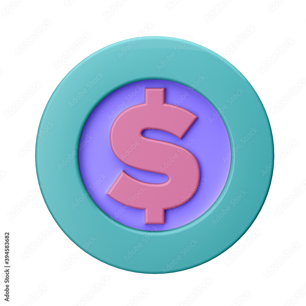 3D illustration. COIN in cartoon style not white background. Well suited for a landing page, mobile app, or website. 3D illustration. COIN in cartoon style not white background. Well suited for a landing page, mobile app, or website.