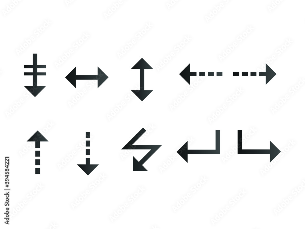 Arrow vector collection. vector design elements set. Arrows big black set icons. isolated on white background. Arrow vector collection. vector design elements set. Arrows big black set icons. isolated on white background.