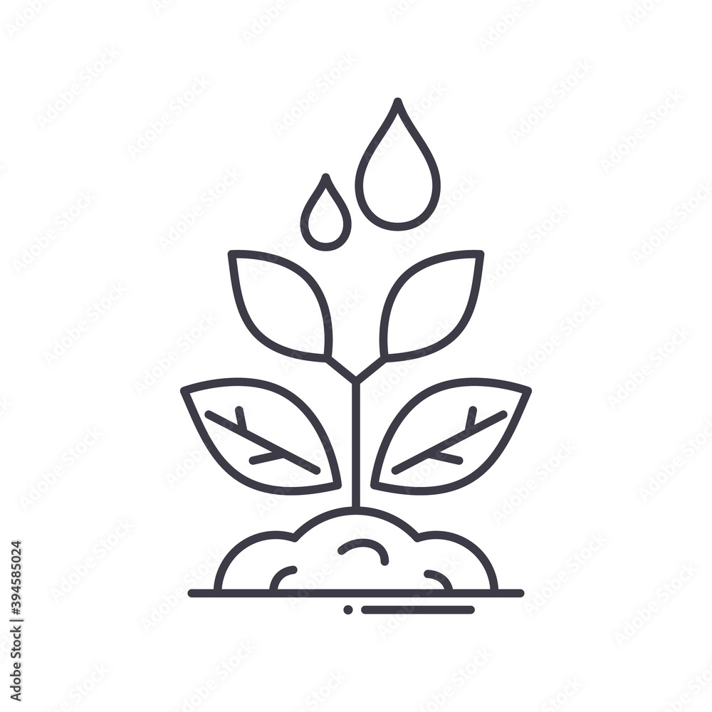 Plant icon, linear isolated illustration, thin line vector, web design sign, outline concept symbol with editable stroke on white background. Plant icon, linear isolated illustration, thin line vector, web design sign, outline concept symbol with editable stroke on white background.